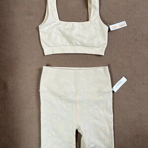 Spiritual Gangster Amara rib-knit Sports Bra + Bike Shorts set